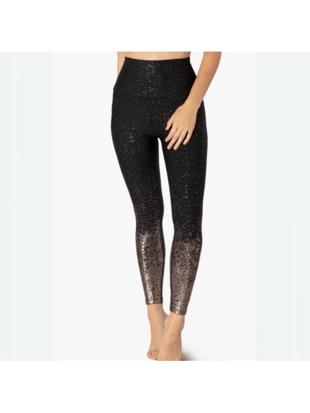 Beyond Yoga Alloy Ombre High Waisted Midi Leggings S Black Rose Gold